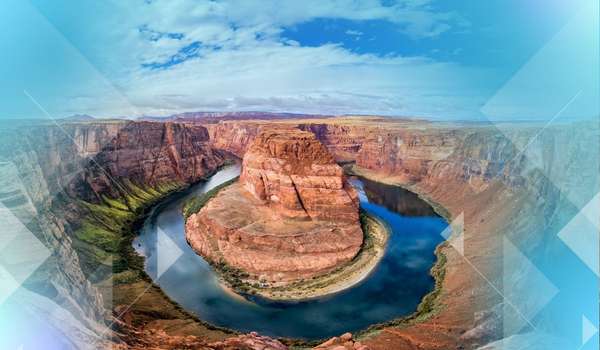 VR-Reise zum White Pocket, Arizona, USA – faszinierende Wüstenlandschaft mit rot-weißen Felsen in Virtual Reality